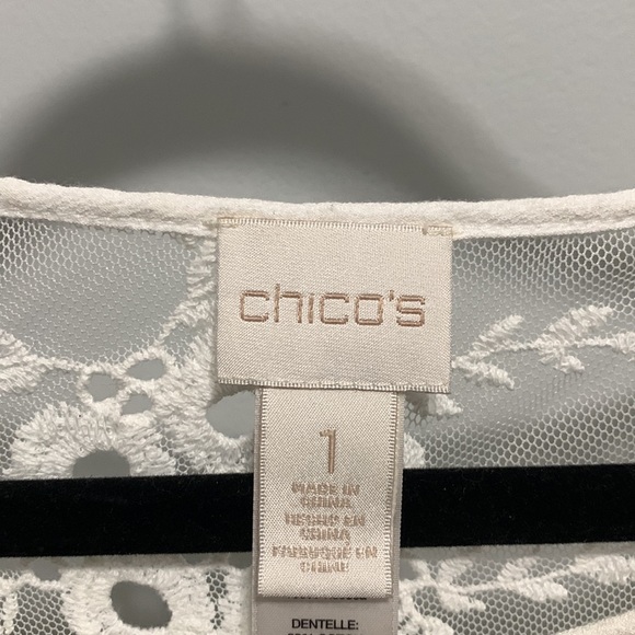 Chico's white sheer top size 1 - Picture 4 of 8